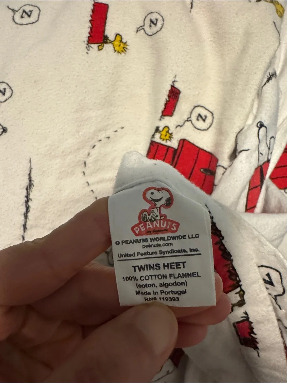 Snoopy & Woodstock Kids Twin Flannel Sheet Set Vermont Country